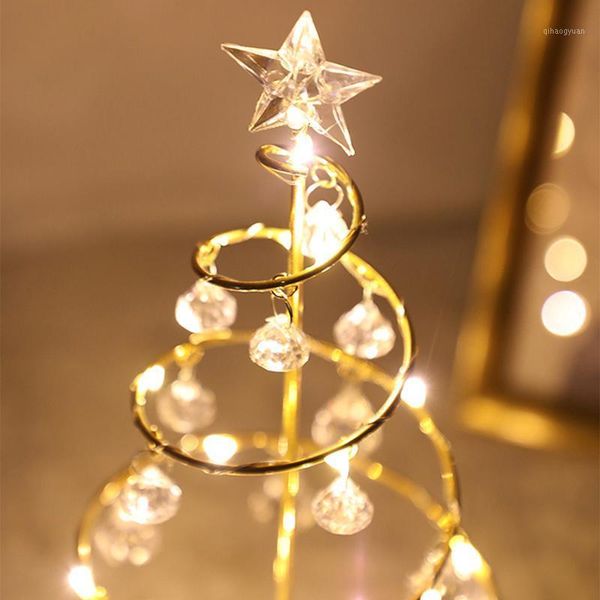 

led crystal christmas tree lights christmas decoration tree ornaments table lamp bedroom copper wire night light sale1