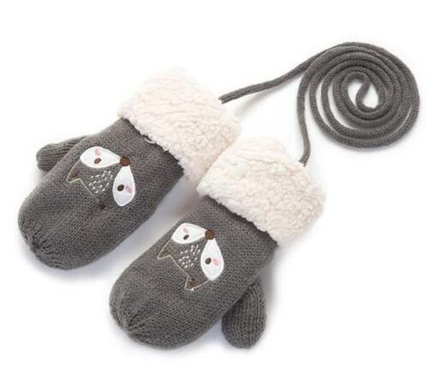 

зима дети теплой толстых девочек h шарф glove 3шт set fox вязаная baby дети шапочка шапка шея подогреватели перчатки для мальчиков кпта jllh, Red;brown