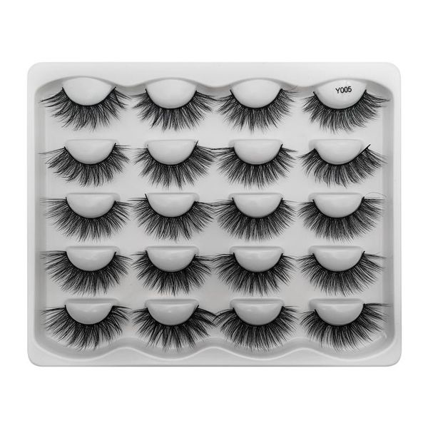 

shidishangpin 10 pairs eye lashes natural long faux 3d mink lashes dramatic volume eyelash extension false eyelashes makeup tool wmtdes