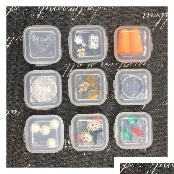 

100pcs square mini plastic storage containers clear empty box case with lids small box jewelry earplugs s qyldnw my_home2010