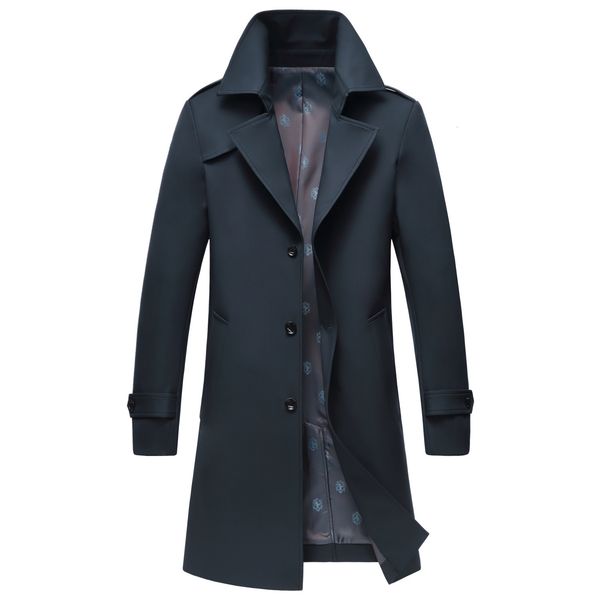 

obcy men's medium length lapel windbreaker new slim trend casual coat, Tan;black