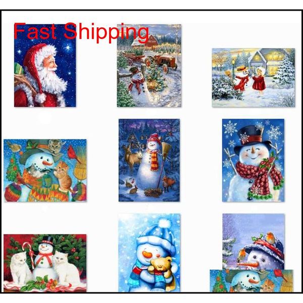 5D DIY Christmas Furrina completa Rhinestone Diamond Painting Kits Cross Stitch Papai Noel Snowma Qylozq Packing2010