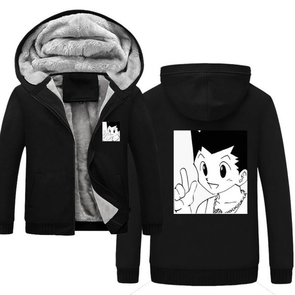 

hxh pegatina аниме x каваи killua куртки бейсбола пальто uniform unisex толстовка с длинным рукавом толстовка, Black