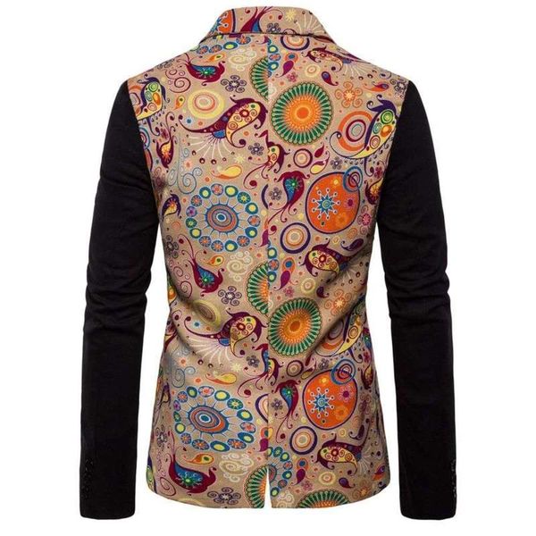 

print large fashion suit style classic men's single breasted blazer for men, White;black