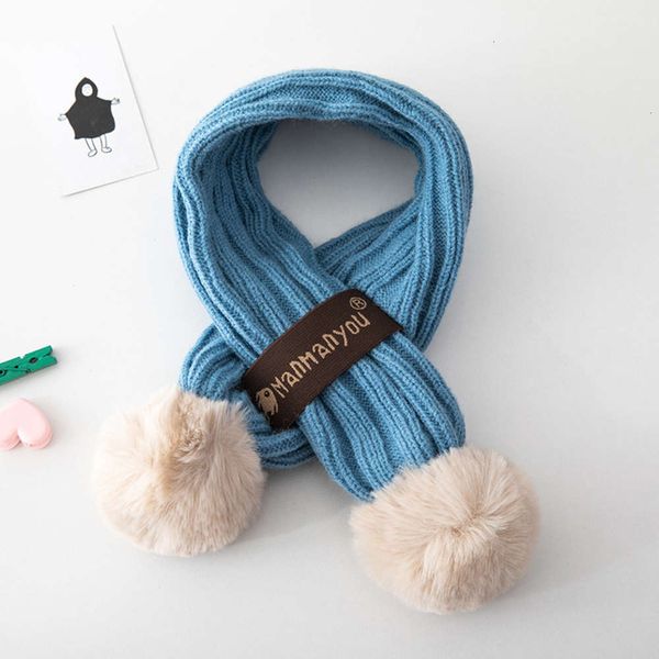 

ball 2019 children's winter knitting wool boy's bib korean girl's versatile neck set trend baby scarf, Red;brown