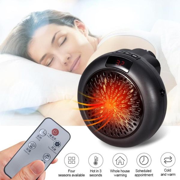 

electric space heater mini portable wall mount home office deskwarm air heater warmer fan silent remote fast heat thermostat