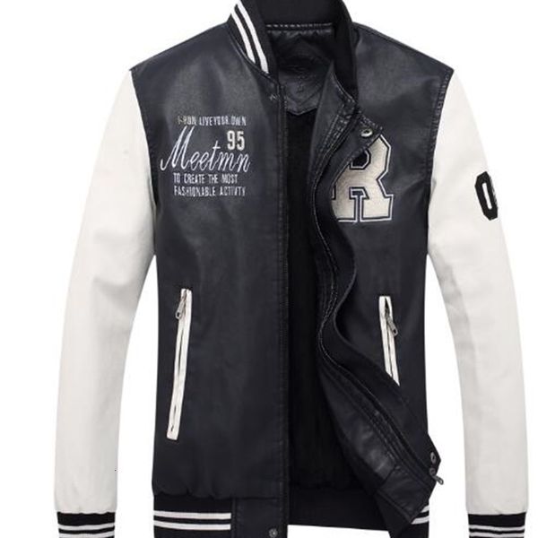 

new men's clothing stand collar teen jacket slim leather jackets new outerwear coats, Black;brown