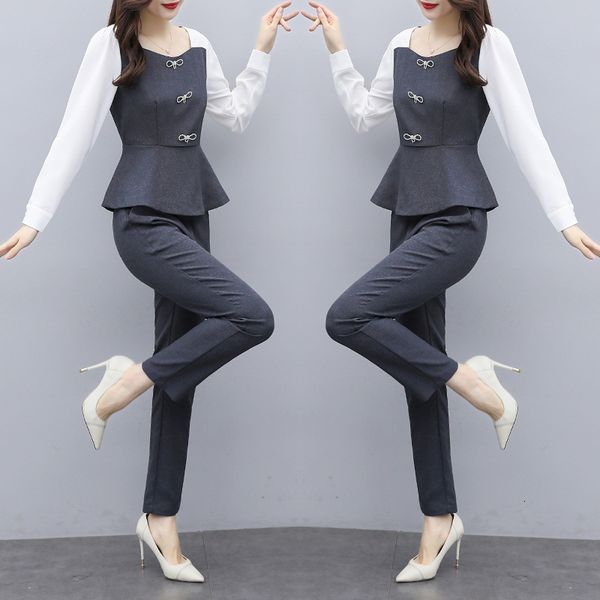 

goddess piece women's clothing fragrance femme correspondence sets lady of office clothes two pieces tzpp, White
