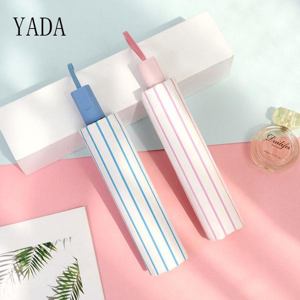 

yada ins design rainy blue stripes umbrella folding rainproof stripe umbrellas parasol sun protection umbrella yd200045 bbywks lipper