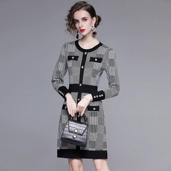 

jxmyy small incense style dress autumn and winter french ladies fashion temperament high waist thin hip bottom skirt #x33s, Black;gray