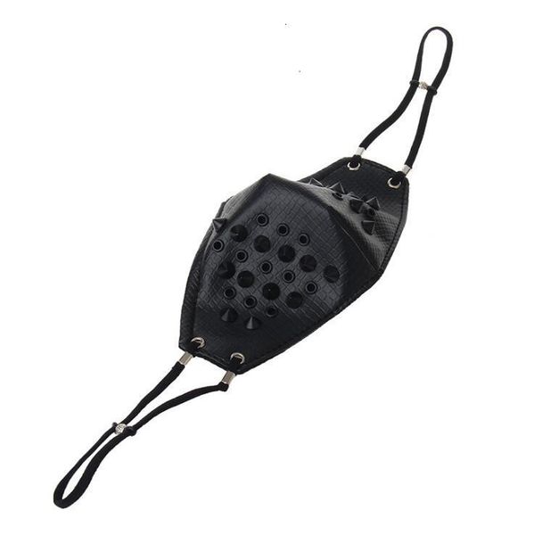 

outdoor cycling masks - sports pu leather personality punk rivet locomotive mask riding accessories decorative cycling masks