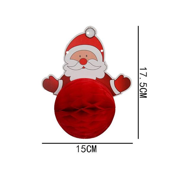 

lovely honeycomb shape santa snowman design paper banner xmas hanging ornament christmas decorations for home 2021 new years jllsae