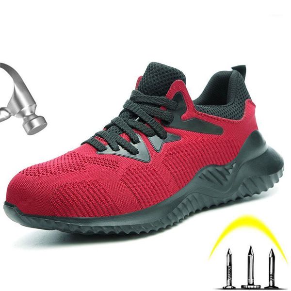 

men's steel toe work safety shoes casual breathable outdoor sneakers puncture proof boots comfortable industrial shoes 36-481, Black