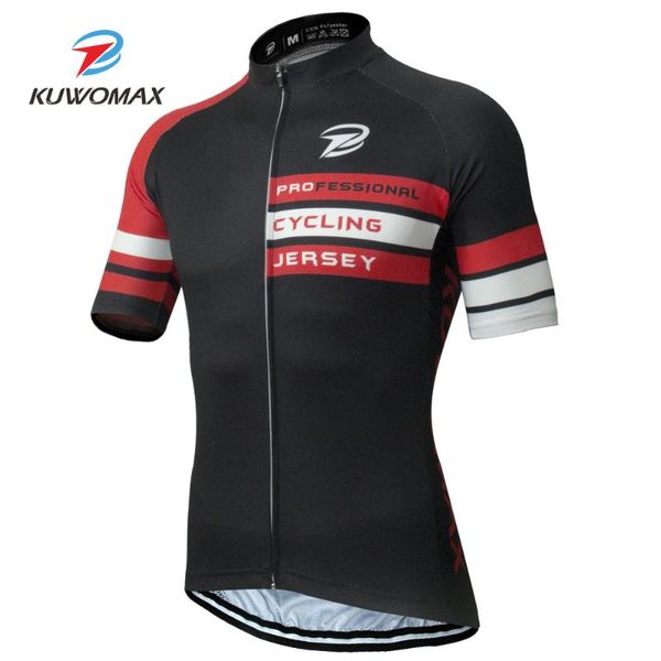 

kuwomax cycling clothing summer men cycling jerseys bike clothing bicycle short ropa ciclismo sportswear bike clothes, Black;red