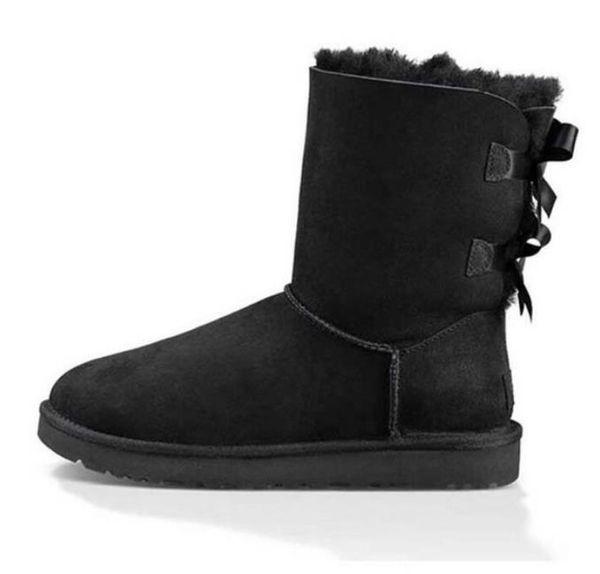 

2021 classic mini short shoes bailey bow tall button wgg triplet australia womens women boot winter snow boots fur australian furr2857, Black