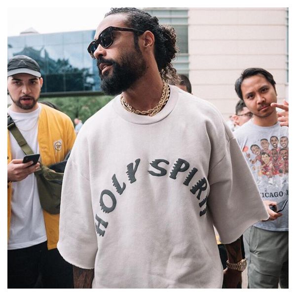 

2021 new kanyewest lisa music festival kanye half sleeve men's rap vintage letter printed cotton t-shirt py93, White;black