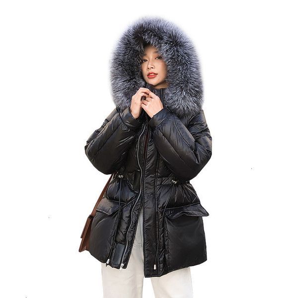 

the winter paka woman with a silver hat