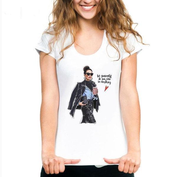 

cartoon funny fashion print t-shirt fashion harajuku summer casual loose women's clothing female white t-shirts
