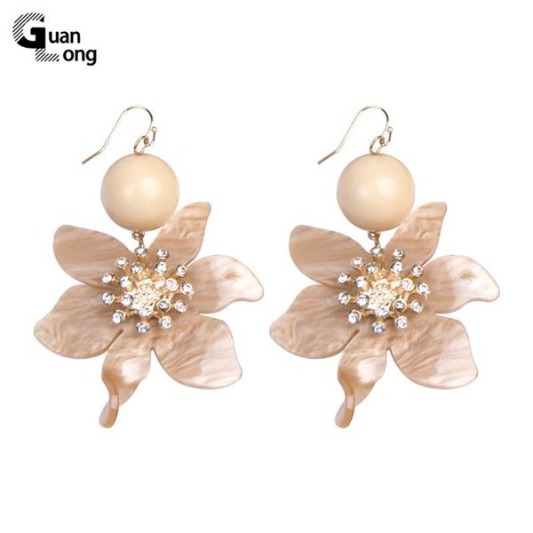 

guanlong trendy women long elegant fashion jewelry earrings bridal earrings flowers gifts for ladies statement drop, Silver
