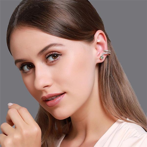 

1pc fashion crystal snake stud earrings for women piercing vintage gold silver color small ear cuff girls party jewerly gifts, Golden;silver