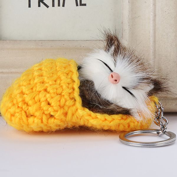 

for pompom keychains sleeping women cute cat girls handmade woven shoes faux rabbit fur kitten chains fluffy car key rin uewj, Silver