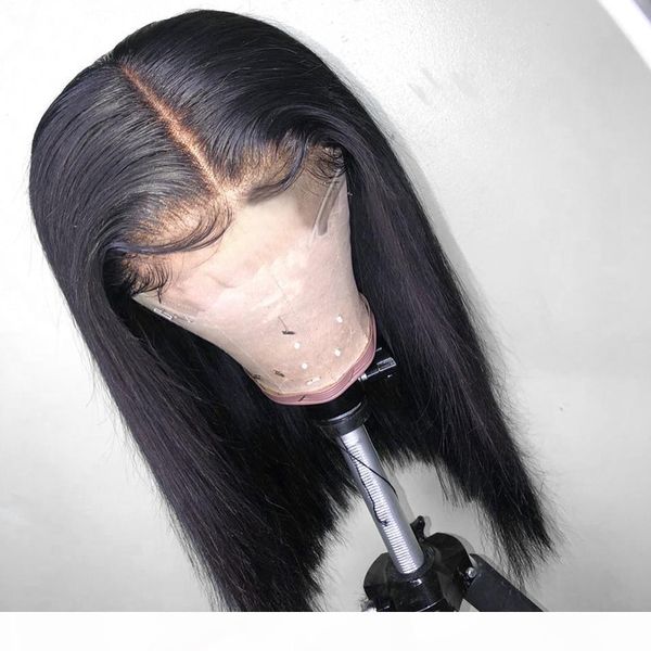

lace bob wig glueless virgin brazilian straight short bob lacefront lace front human hair wigs pre plucked full end, Black;brown