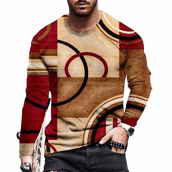 

men's t shirt 3d print color block graphic prints crew neck daily holiday print long sleeve casual designer big and tall gray brown 95, White;black