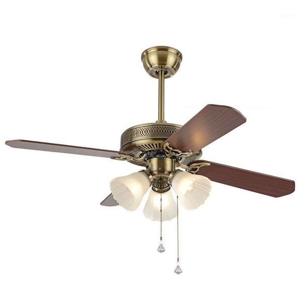 

riyueda bronze 65w 4 wood blade e27*3 american style ceiling fan1
