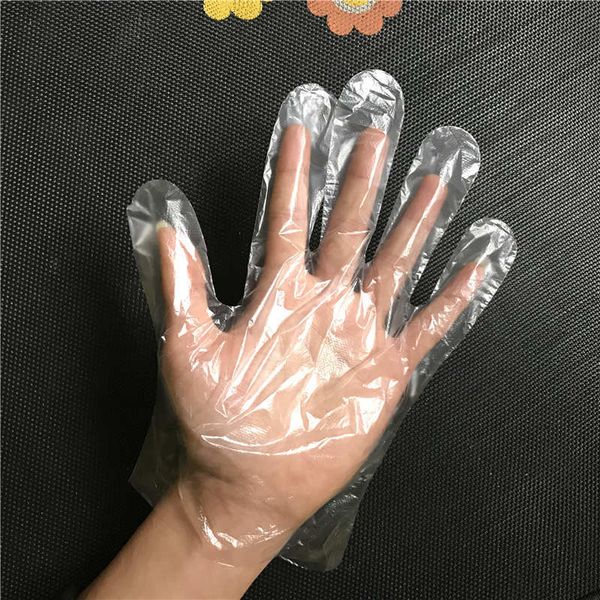

eco-friendly 100pcs/lot disposable transparent one-off plastic restaurant bbq pe gloves kitchen garden accessories