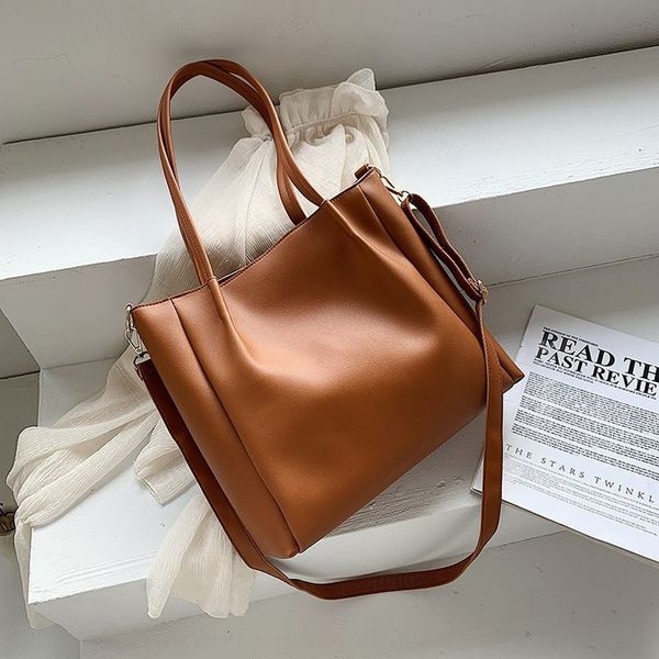 

bags2020 new korean hand fashion women's casual handbag with all kinds of solid color pu large capacity tote bag z53jq