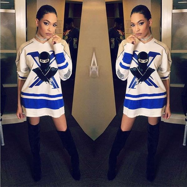 

print fashion casual ninja 2020 new crew neck drs, Black;gray