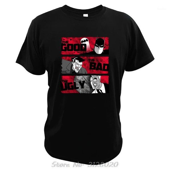 

men's t-shirts the good bad and ugly t shirt face men cotton tees camisetas movie dark knight t-shirt1, White;black