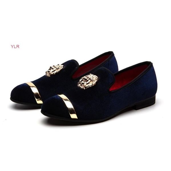 

men brown velvet dress shoes prom men smoking slipper party and wedding loafers blue red black mens slip-on big size 7-12