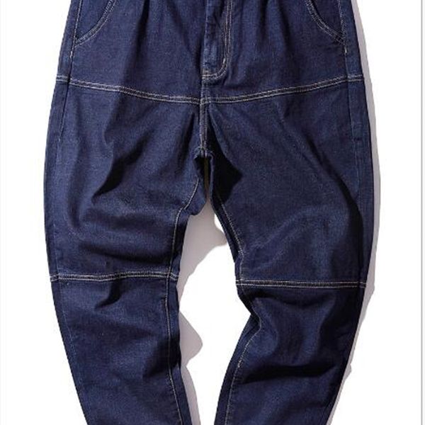 

2021 men's plus loose cross size big 40-42 haroun of brim man blue bottoms black denim pants zmn2