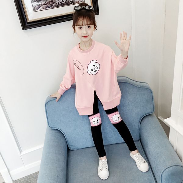

hoodie childrenswear 2020 spring and autumn new style children autumnsuit cute piggy suit wholesalex1019, White
