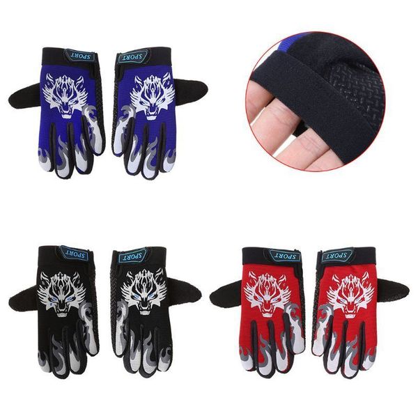 

cycling gloves kids children full finger bicycle warm winter soft breathable hiking outdoor sports skating non slip mtb bike, Blue;gray