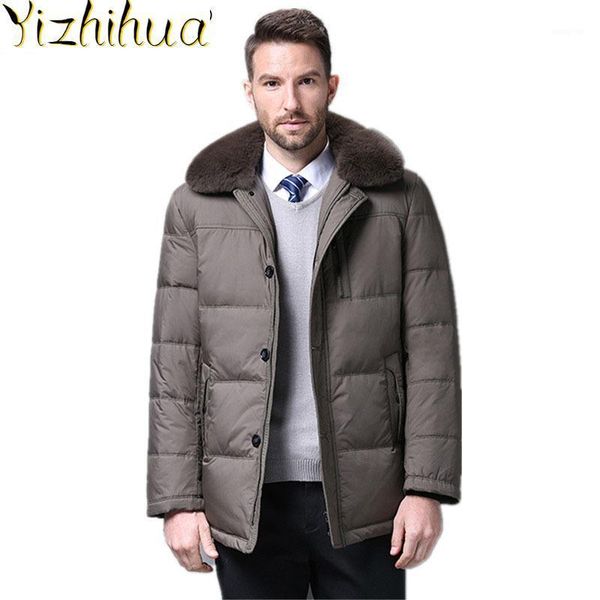 

azazel men 90%white duck down jacket men clothes 2020 fur collar warm parkas casaco masculino sryf868 my3981, Black