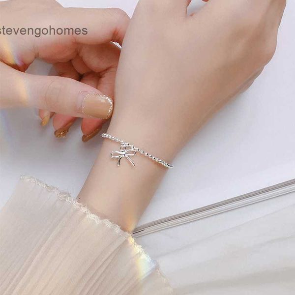 

bracelet bow 925 simple beads sterling silver fashion women's hand jewelry