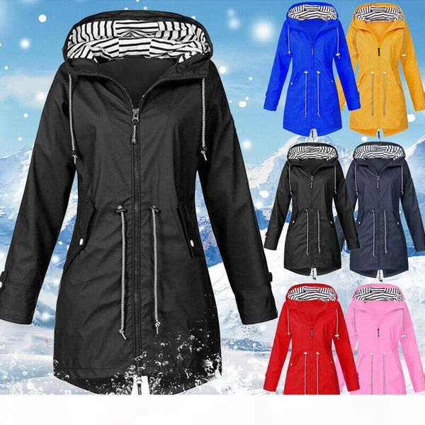 

6 colour s-5xl womens waterproof raincoat ladies outdoor wind rain forest jacket coat size 57792172812147, Tan;black