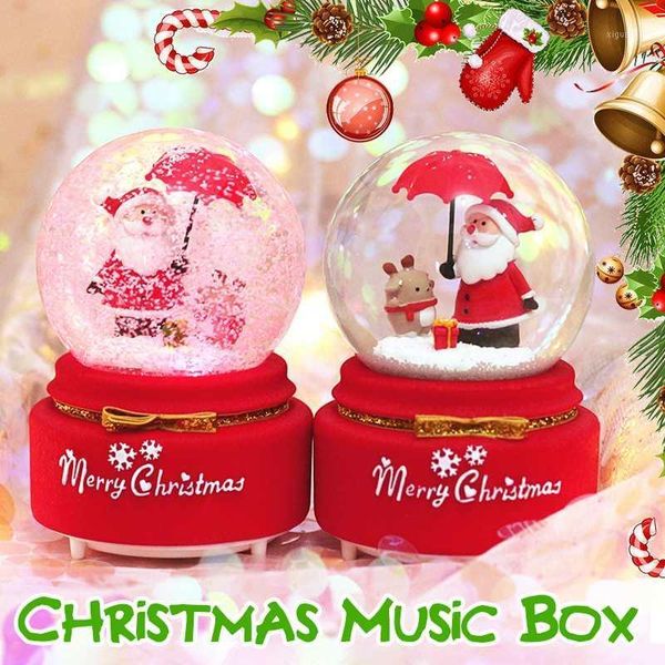 

christmas rotate crystal ball music box winter snowing santa claus music box glass ball with led light new year christmas gifts1