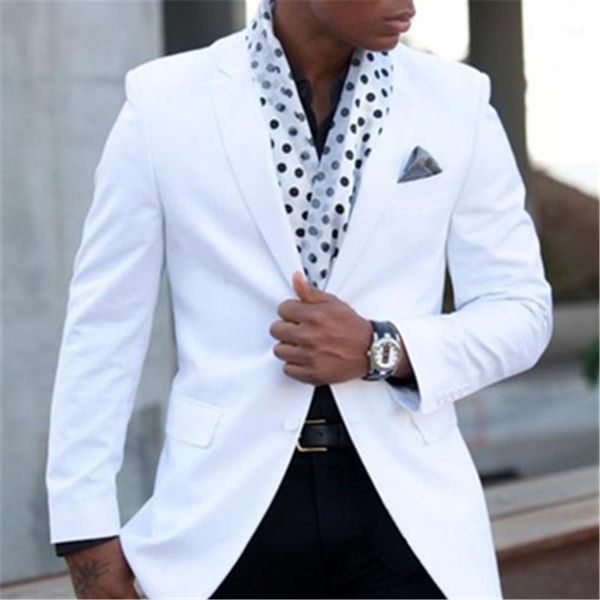 

new white jacket with black pants 2 pieces summer beach wedding party suits blazer tuxedo custom notch lapel man suit 1231, White;black