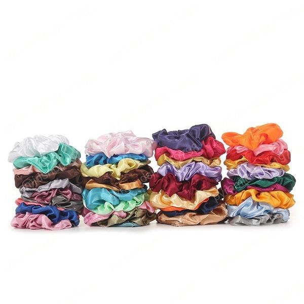 

elastic women new satin solid ponytail holder scrunchies hair bands stretchy scrunchie girls headwear silky loop ha