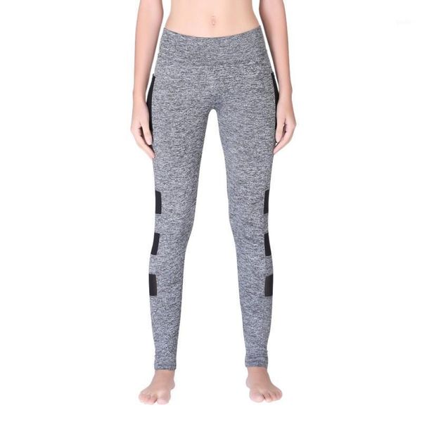 

women yoga leggings pants fitness quick dry mid waist mesh patchwork breathable sports leggings1, White;red