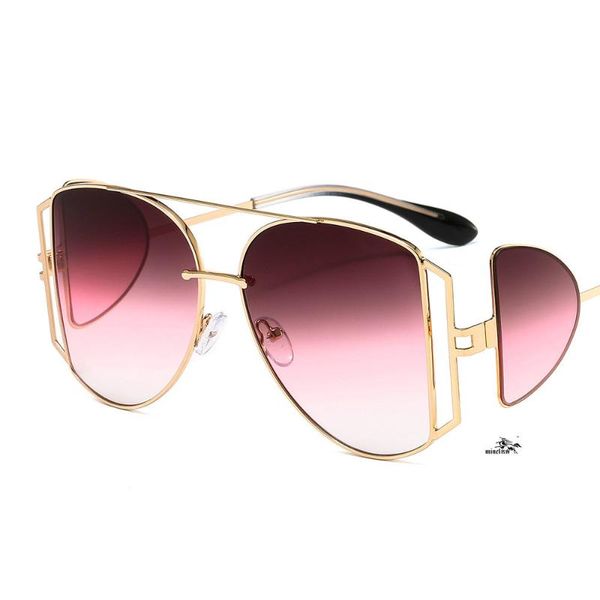 

2020 vintage punk sunglasses women luxury flat retro goggle glasses frame oversized rivet men sun glasses female eyewea fml, White;black