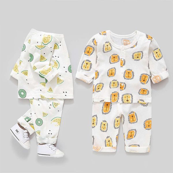 

pajamas spring thin pure cotton baby long sve home suit men's and women's summer air conditioning cloth, Blue;red