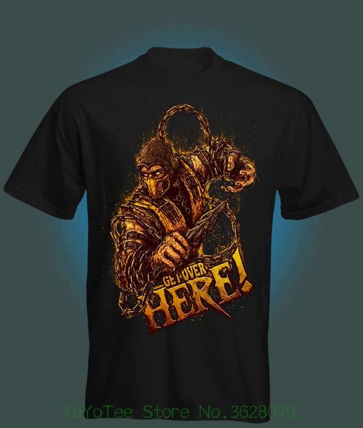 

печатный летний стиль тройники мужской harajuku top фитнес марка одежда mortal kombat scorpion футболка новый! спорт с капюшоном hoodie