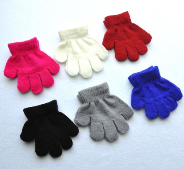 Winter gestrickte Babyhandschuhe für Jungen und Mädchen, warme Fingerhandschuhe für Neugeborene, Accessoires für Kinder, Strickhandschuh, Bonbonfarbe, Kinder, magische Handschuhe für Kleinkinder