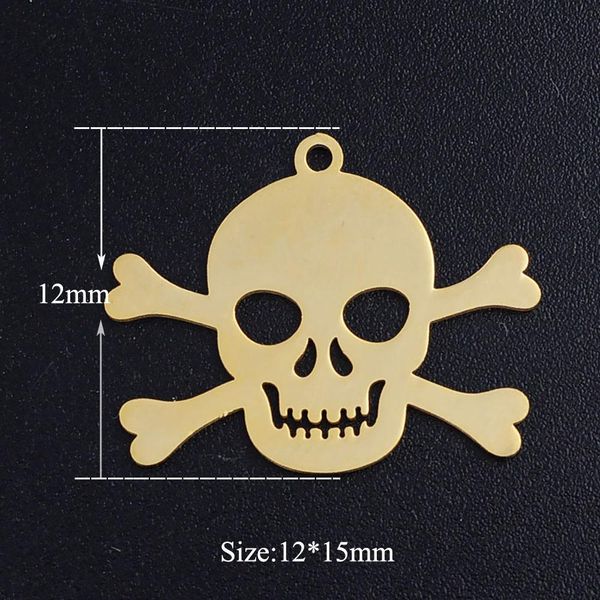 

5pcs lot gothic skull stainless steel jewelry pendant diy charms wholesale pendants for necklaces making necklace making charm wmtflf, Bronze;silver