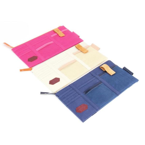 

3 colors new car styling card storage holder in-car dark blue sun visor point pocket organizer automobiles pouch bag pocket