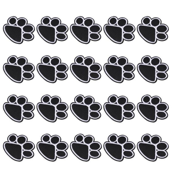 

20pcs dog puppy black iron on embroidered patches appliques sewing cloth